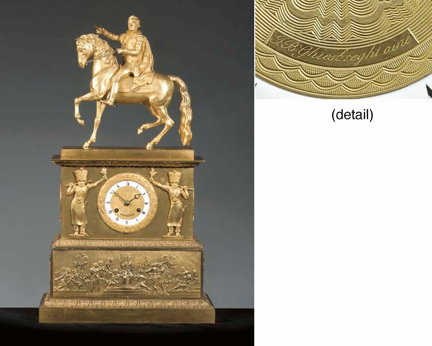 An ormolu striking mantelclock