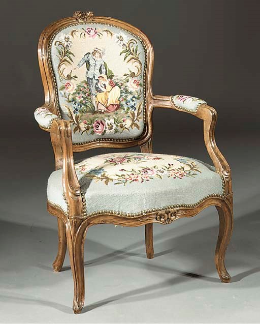 A Louis XV beechwood fauteuil
