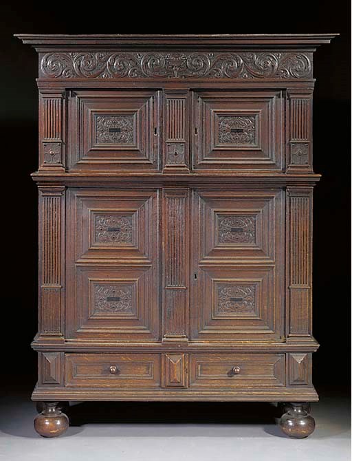A Dutch stained oak cupboard