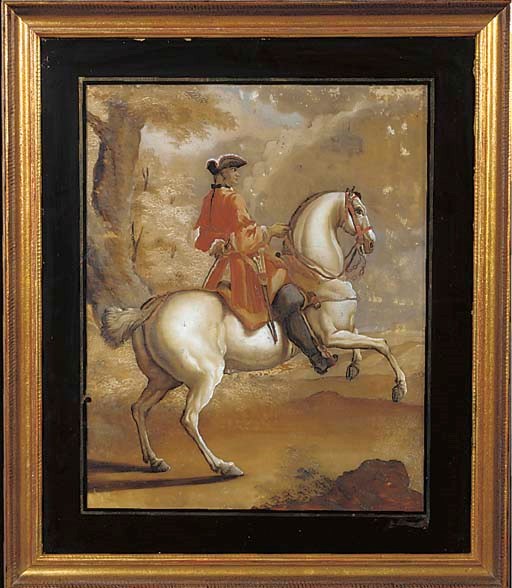 A reverse glass painting