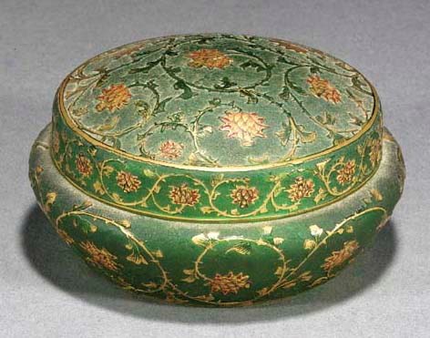 A Daum cameo, enamelled and gilt glass bowl and cover