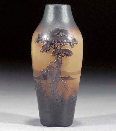 A D'Argental cameo glass vase