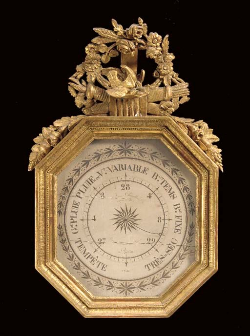 A LOUIS-PHILLIPE GILTWOOD BAROMETER,