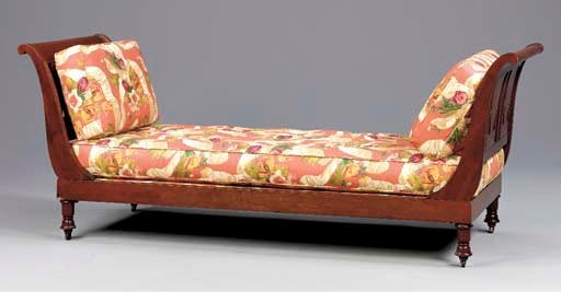 A LOUIS PHILLIPE MAHOGANY CHAISE LONGUE,