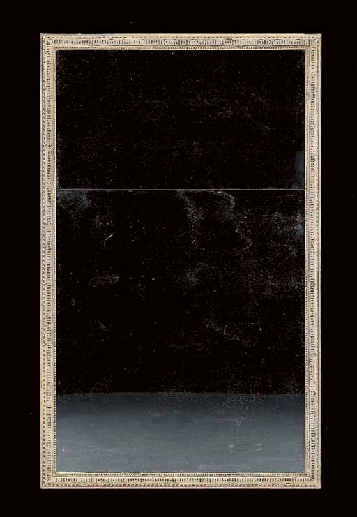 A NEOCLASSIC STYLE WHITE-PAINTED MIRROR,