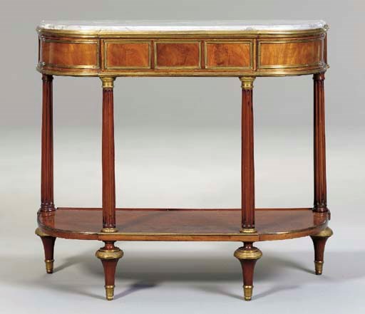 A LOUIS XVI BRASS-MOUNTED MAHOGANY CONSOLE DESSERTE,