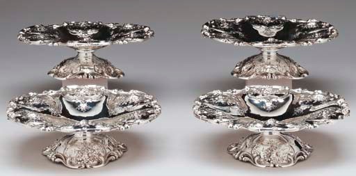 A SET OF FOUR SILVER COMPOTES
