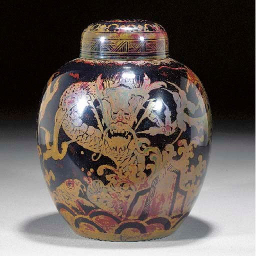 A Bernard Moore flambe ginger jar and cover
