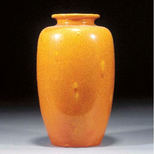 A Royal Lancastrian mottled orange vase