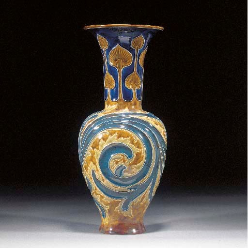 An Art Nouveau Doulton Lambeth stoneware vase