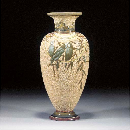 A Doulton Lambeth stoneware footed vase