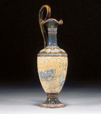 A Doulton Lambeth stoneware ewer