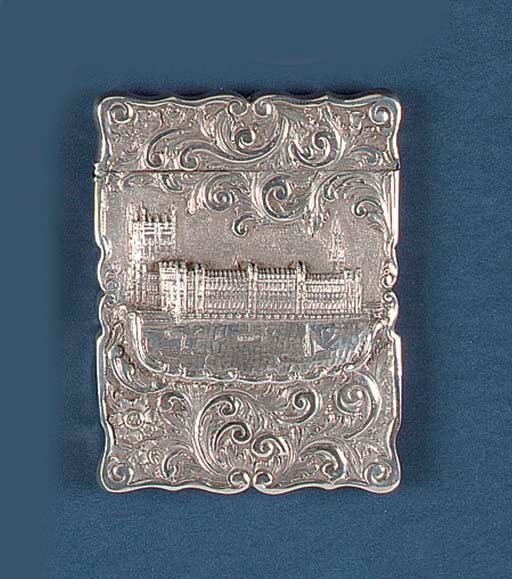 A Victorian "castle-top" card case