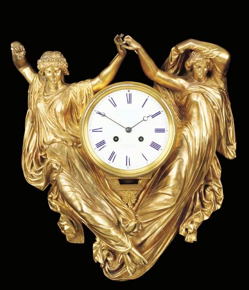 A Napoleon III ormolu figural cartel d'applique