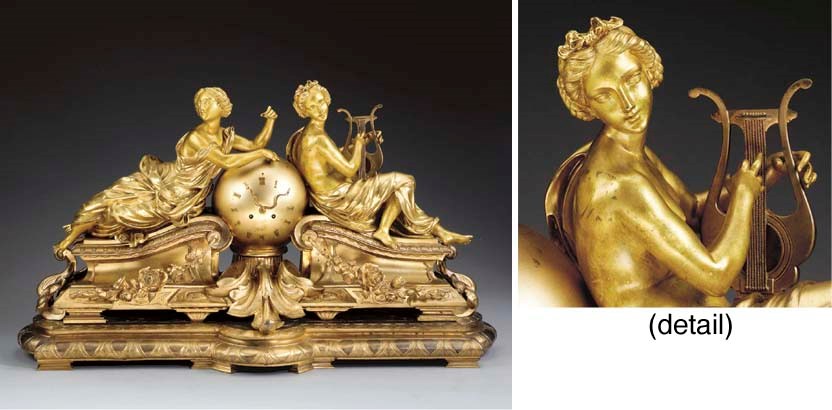 A large Napoleon III ormolu mantel clock
