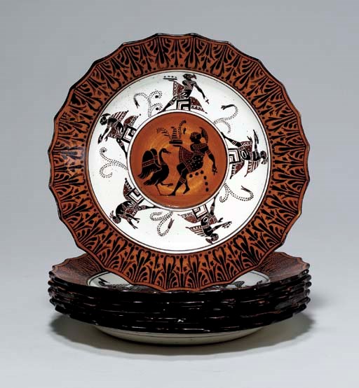 A SET OF SIX GIUSTINIANI GREEK-REVIVAL PLATES