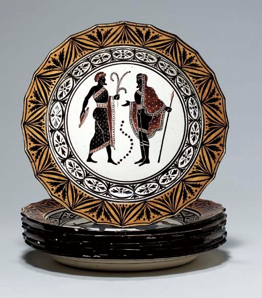 A SET OF SIX GIUSTINIANI GREEK-REVIVAL PLATES