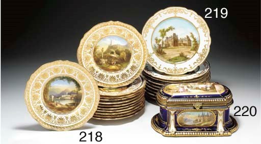 TWELVE W.T. COPELAND & SONS TOPOGRAPHICAL CABINET PLATES