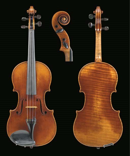 A fine French violin, Paris, circa 1800, ascribed to Nicolas Lupot, the one-piece back of medium curl, the ribs similar, the head of narrower curl, the table of medium to broad grain in the centre opening out towards the flanks, the varnish of a deep red-brown colour over a golden ground, labelled Nicolas Lupot luthier, Rue Croix de Petits-Champs à Paris, l'an 1810, the length of back 14 1/8in (359mm), in case