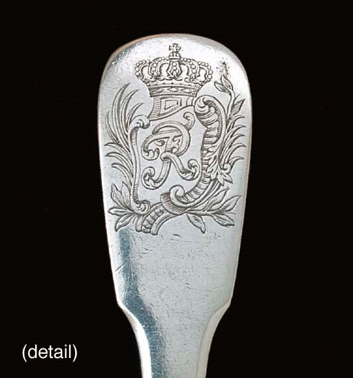 Eleven German silver table-forks