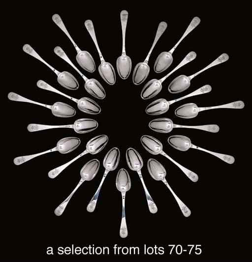Twenty-four German silver table-spoons