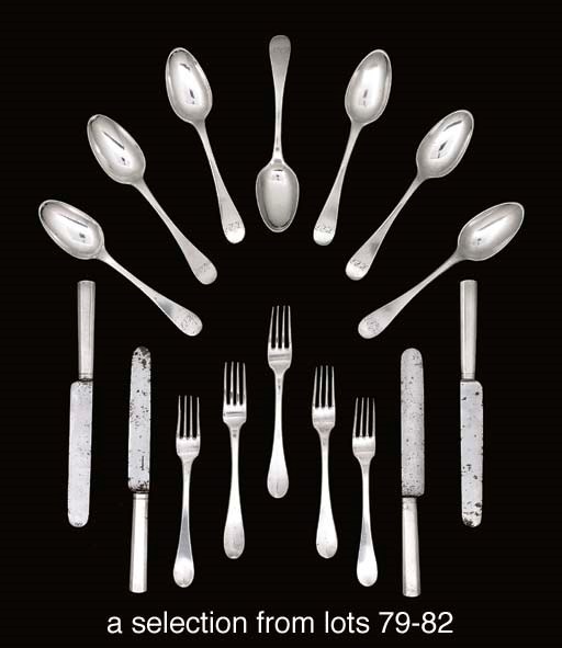 Twelve German silver table-spoons