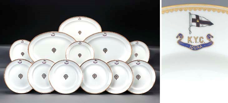 A Berlin (K.P.M.) porcelain composite part dinner-service from the Royal Yacht Iduna