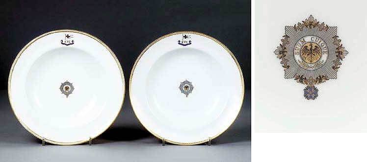 A Berlin and a Minton soup-plate from the Royal Yacht Meteor