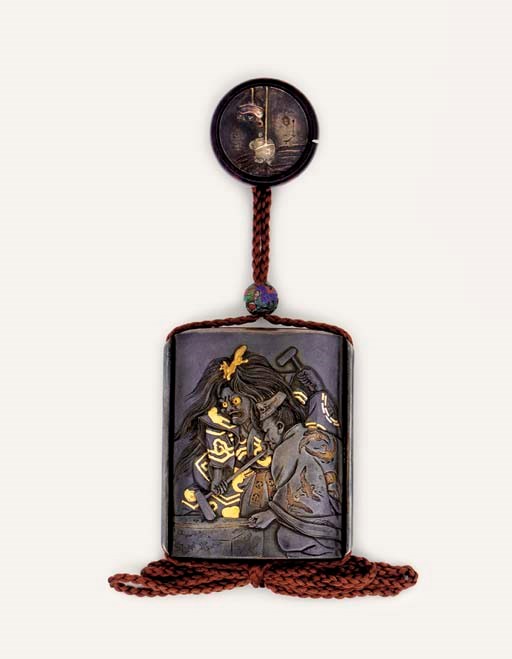 An Outstanding Two-Case Metal Sheath Inro [Medicine Case]