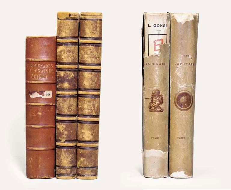 A group of French works on Japanese art including a rare volume by Emile Guimet