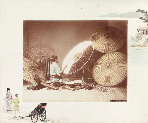 An Outstanding Album of Fifty Hand-Coloured Photographs by Tamamura and a Group of Photographic Works on Japan, mainly by K. Ogawa