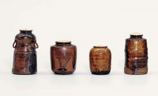 A Rokubei School Chaire [Tea-Caddy], A Bizen-Style Chaire, A Takatori Chaire and Another
