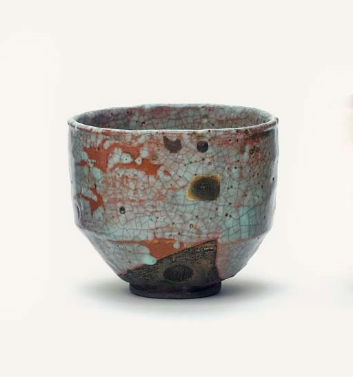 A Shino style Chawan [tea-bowl] and a Seto Chawan