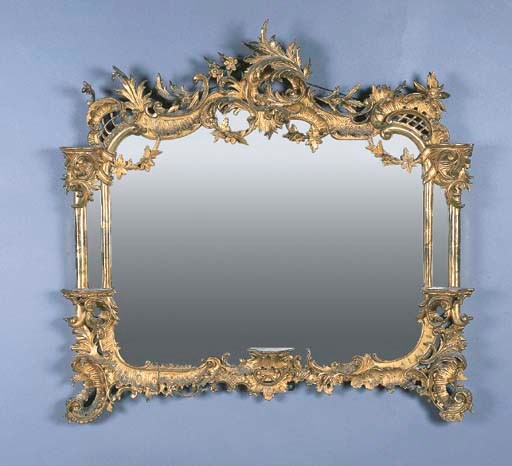 A ROCOCCO GILTWOOD MIRROR