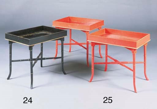 A BLACK JAPANNED AND GILT DECORATED LOW TABLE