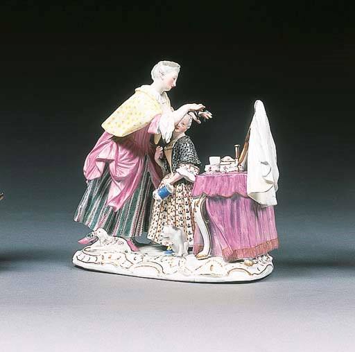 A Meissen dressing-table group