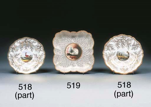 A Worcester (Barr, Flight & Barr) shaped square dish