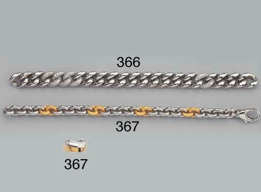 POMELLATO. A WHITE GOLD AND DIAMOND RING AND BRACELET