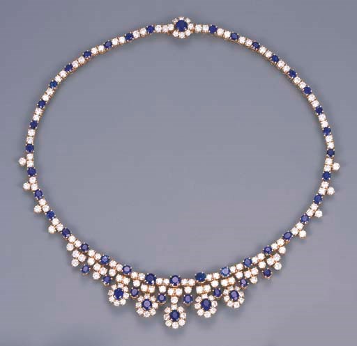 A SAPPHIRE AND DIAMOND NECKLACE, BY BOUCHERON