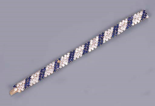 A SAPPHIRE AND DIAMOND BRACELET, BY VAN CLEEF & ARPELS