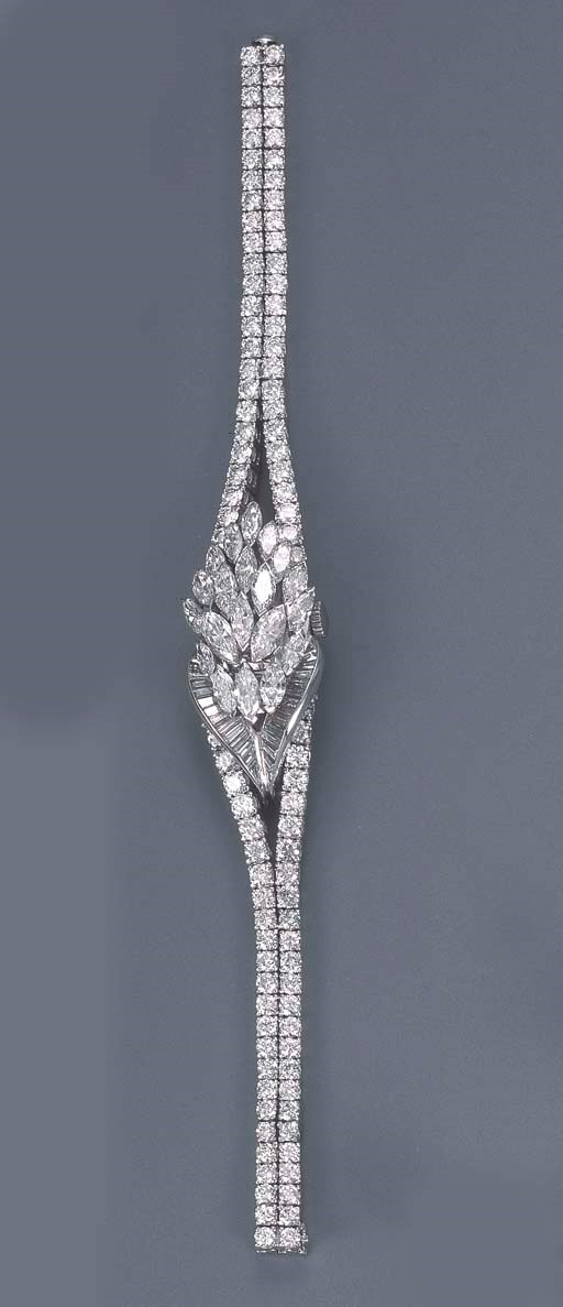 A DIAMOND BRACELET WATCH, BY GUBELIN