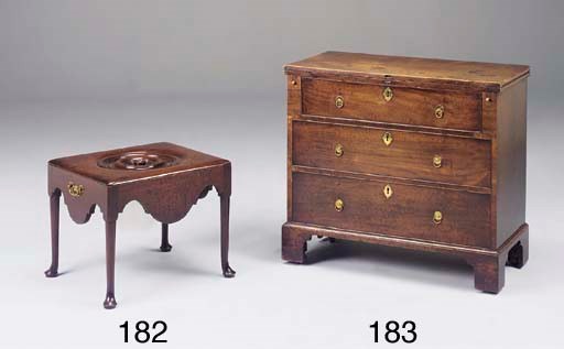A rare George II mahogany commode or close stool