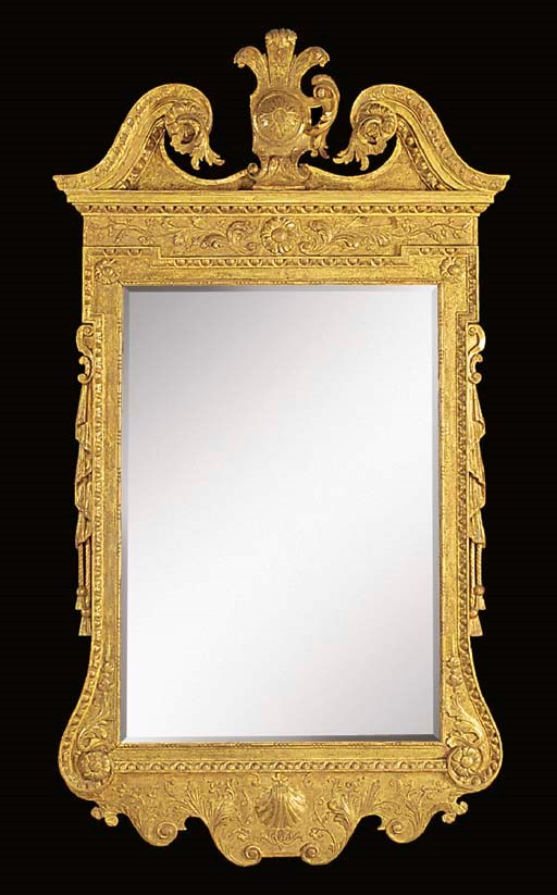 A George II carved giltwood and gesso pier mirror