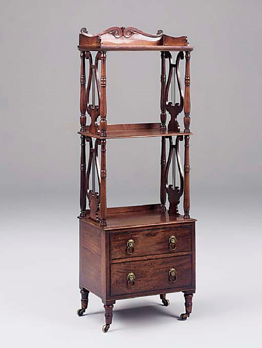 A George IV mahogany three tier whatnot