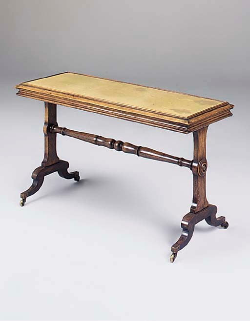 A late Regency simulated rosewood centre table or model ships stand