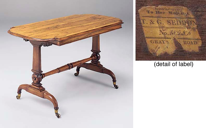 A late Regency rosewood centre table