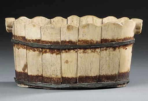 A North European coopered whalebone jardiniere, late 18th century