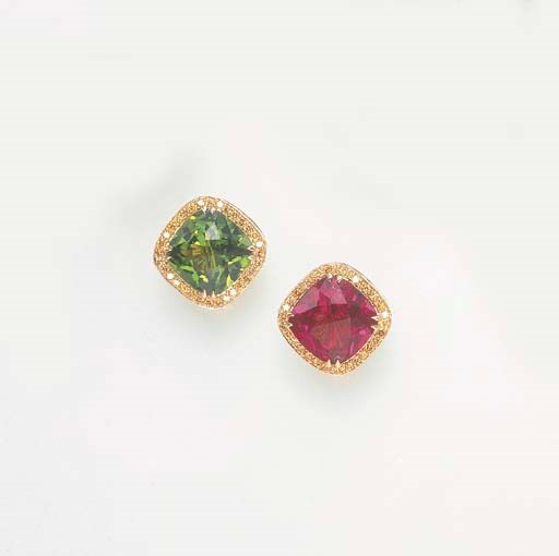 A PAIR OF MULTI-GEM EAR CLIPS, BY PAOLO COSTAGLI