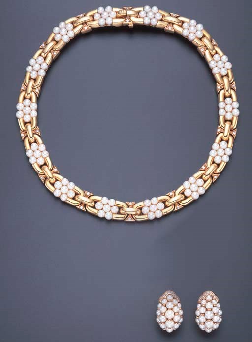 A GROUP OF CULTURED PEARL AND DIAMOND JEWELRY