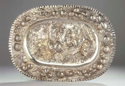 A German large silver dish